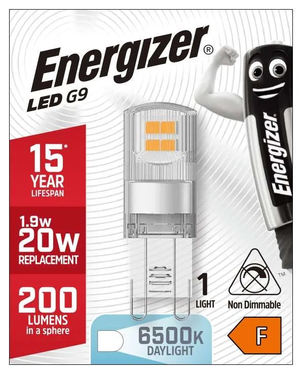 2 x S18749 Energizer LED G9 200lm 1.9W 6,500K (Daylight)