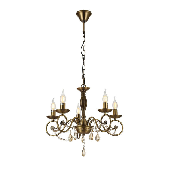 TEKLED
Antique Brass Finishing Metal Body French Candle Vintage Crystal Ceiling Light E14 - 3, 5 or 8 Candle