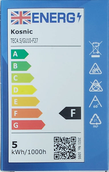 3 x KOSNIC TEC LED GU10 2700K WARM WHITE 4.5W