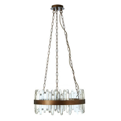 Lustra Acrylic Chandelier with Copper Band
