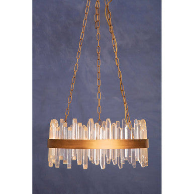 Lustra Acrylic Chandelier with Copper Band
