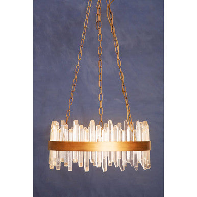 Lustra Acrylic Chandelier with Copper Band