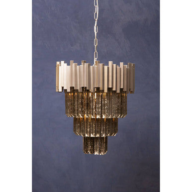 Lustra Large Nickel Painted Chandelier.