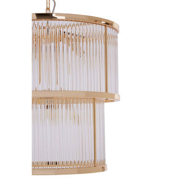 Salasco 2 Tier Gold Finish Glass Chandelier