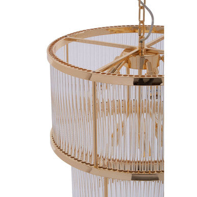Salasco 2 Tier Gold Finish Glass Chandelier