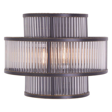 Salasco 3 Tier Black Finish Glass Wall Light