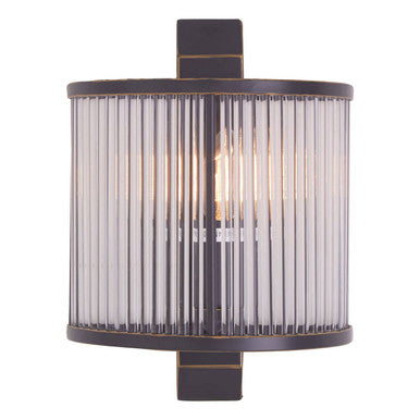 Salasco Glass Wall Light With Black Finish