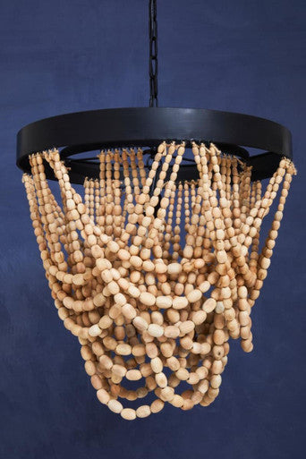 Lapiz Wood Bead Chandelier