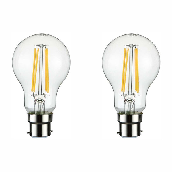 TEKLED
LED Dimmable Filament A60 GLS Bulb B22 Bayonet Cap 6.5W Warm White 2700K - Pack of 2 or 4