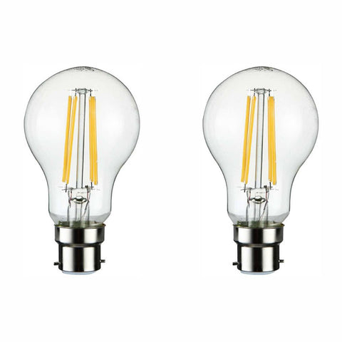 TEKLED
LED Dimmable Filament A60 GLS Bulb B22 Bayonet Cap 6.5W Warm White 2700K - Pack of 2 or 4