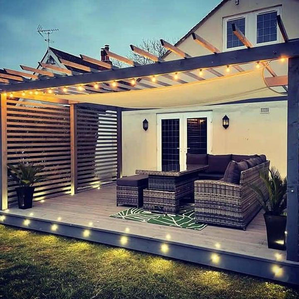 6.5M / 21FT "Super Festoon" Warm White Outdoor Plug-in Inter-connectable Garden LED String Lights Lighting Legends branded.