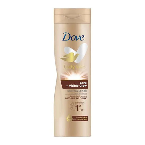 T1658 Dove Visible Glow Lotion - Medium to Dark - 400ml (Price per pack of 12) - Electrobright Ltd