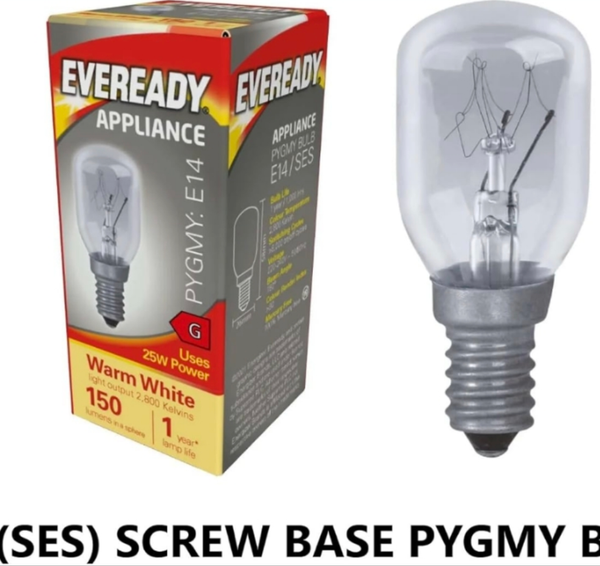 Eveready 2 x 25w Pygmy Light Bulb SES (E14) Appliance/Salt/Lava/Nightlight/Decorative/Signs - Warm White