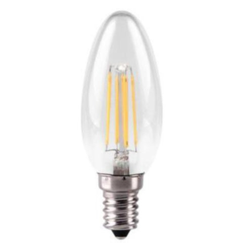 10 X 4W Dimmable LED Filament Candle E14,2700K  Clear KDFL04CND/E14-CLR-N27 Warm