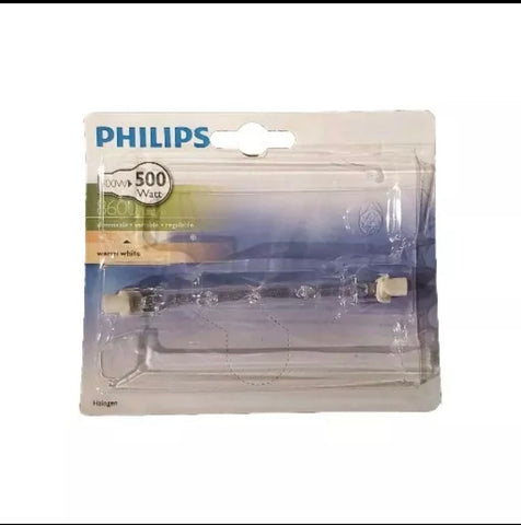 2 x Philips R7S 400W=500W Brightness Eco Halogen Warm White Dimmable Linear Bulb