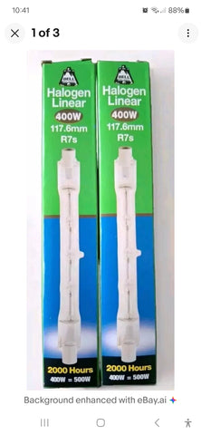 2 X BELL R7S 400W=500W LINEAR ECO HALOGEN FLOODLIGHT BULBS