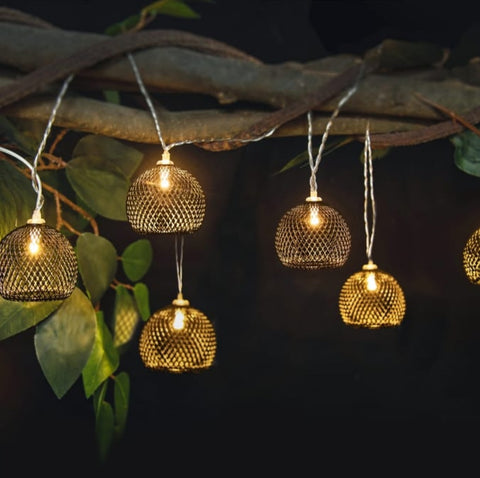 The Outdoor Living Collection 10 Metal Cage Solar Lights - Electrobright Ltd