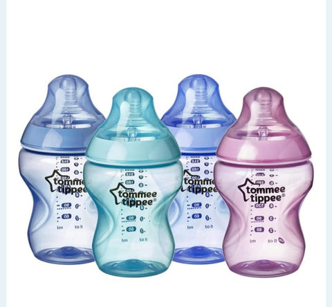 Tommee Tippee Closer To Nature Colour My World 260ml Baby Bottles 4 Pack Pacific - Electrobright Ltd