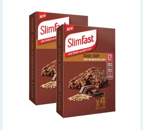 SlimFast Meal Bars 4 Pack 60g - Choc Chip x2 - Electrobright Ltd