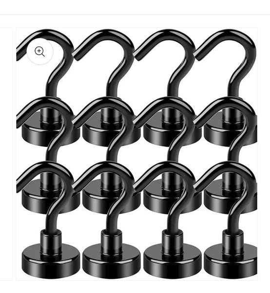 10 Pack Ultra Strong Black Magnetic Garden light Hanging Hooks by Lighting Legends