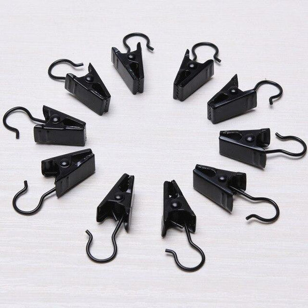 Black Stainless Steel String Light Wire/Cable Hanging Clips for outdoor garden lights - Lighting Legends branded.