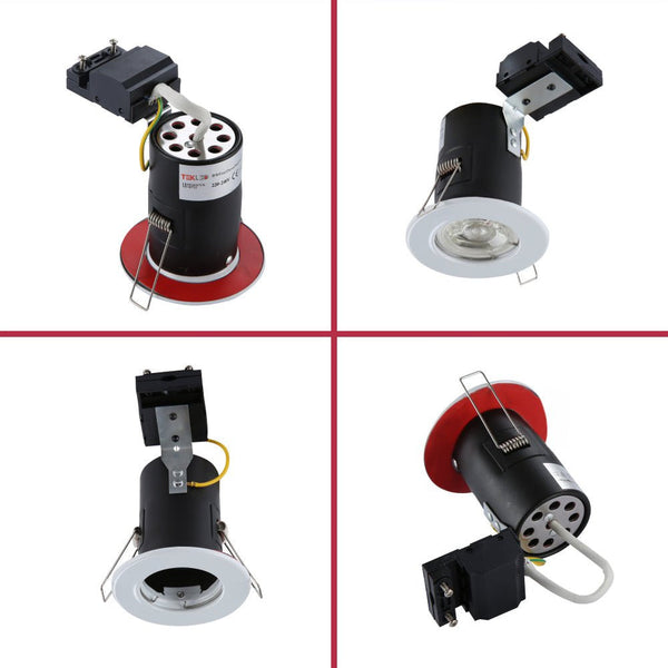 TEKLED
Fixed Pressed Steel Fire Rated Downlight IP20 GU10 Fitting - Chrome, Satin Nickel or white.