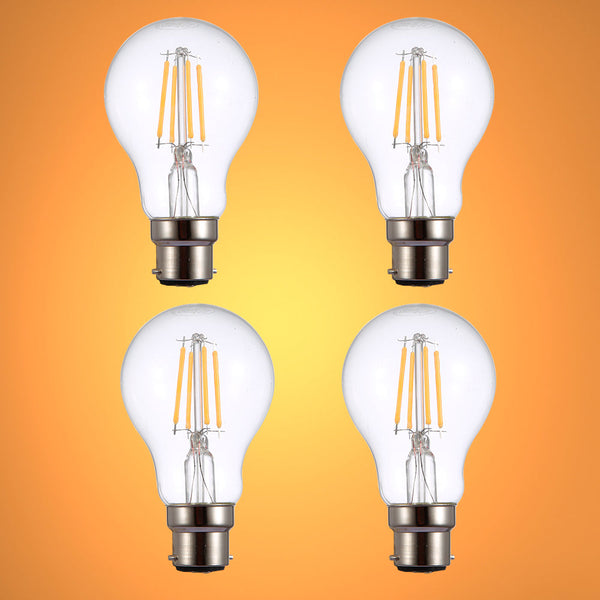 TEKLED
LED Dimmable Filament A60 GLS Bulb B22 Bayonet Cap 6.5W Warm White 2700K - Pack of 2 or 4