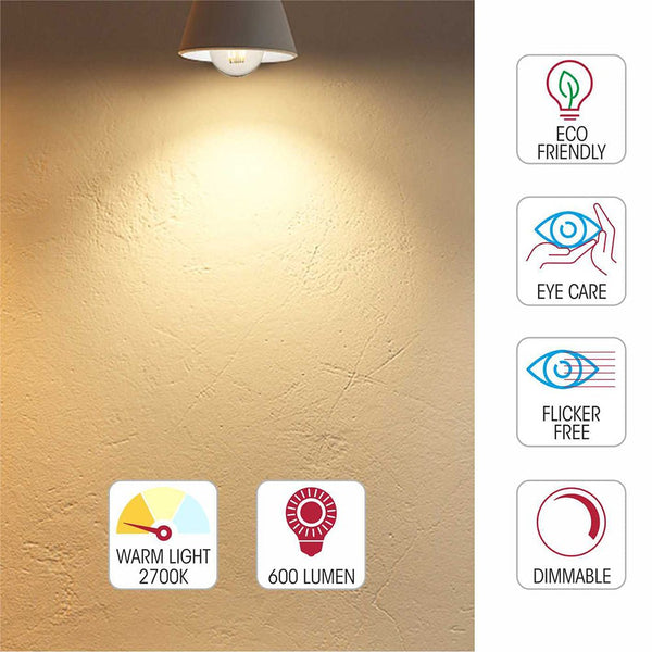 TEKLED
LED Dimmable Filament A60 GLS Bulb B22 Bayonet Cap 6.5W Warm White 2700K - Pack of 2 or 4