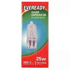 1 x G9 25w Eveready Long Life DIMMABLE ENERGY SAVING bulbs Capsule Watt 240V UK - Electrobright Ltd