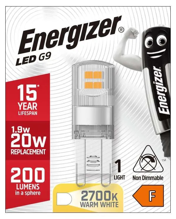 20 x S18748 Energizer LED G9 200lm 1.9W 2,700K (Warm White)
