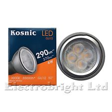 10x Kosnic 6w watt LED GU10 Power Warm White 3000k Superbright spot bulb 370lm - Electrobright Ltd