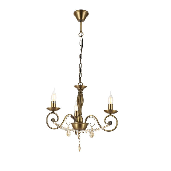 TEKLED
Antique Brass Finishing Metal Body French Candle Vintage Crystal Ceiling Light E14 - 3, 5 or 8 Candle