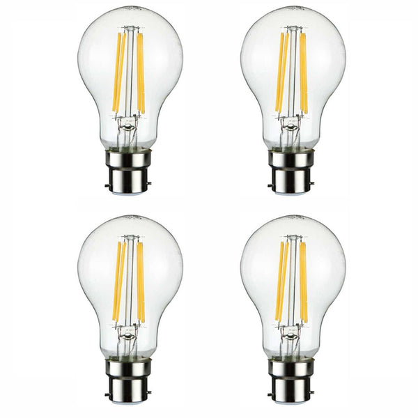 TEKLED
LED Dimmable Filament A60 GLS Bulb B22 Bayonet Cap 6.5W Warm White 2700K - Pack of 2 or 4