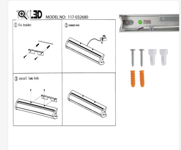 Modern Bathroom Vanity Lamp Mirror Front Makeup Shaving LED Light Chrome 470mm Tekled