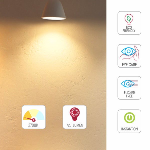 TEKLED
LED Bulb Dimmable Globe E27 6.5W 2700K Milky Glass Pack of 2 - G80 mm.
