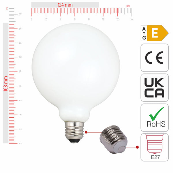 TEKLED
LED Bulb Dimmable Globe E27 6.5W 2700K Milky Glass Pack of 2 - G80 mm.