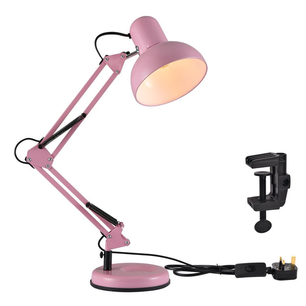 Tekled Led Desk Lamp Adjustable Swing Arm Replaceable E27 Edison Screw Bulb Holder Flexible Table Clamp For Bedside Reading Office Work Architects Students Swing Arm Green or selection of colours.