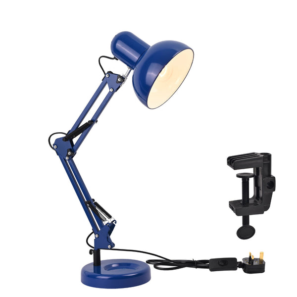 Tekled Led Desk Lamp Adjustable Swing Arm Replaceable E27 Edison Screw Bulb Holder Flexible Table Clamp For Bedside Reading Office Work Architects Students Swing Arm Green or selection of colours.