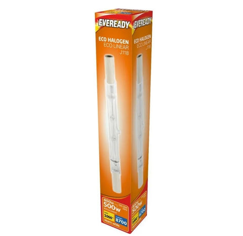 4 x R7 400W= 500w bightness Eveready branded Linear lamps warm white 118mm.