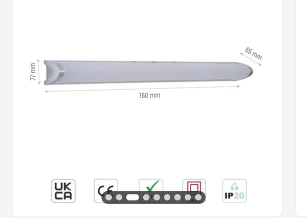 Modern Bathroom Vanity Lamp Mirror Front Makeup Shaving LED Light Chrome 470mm Tekled