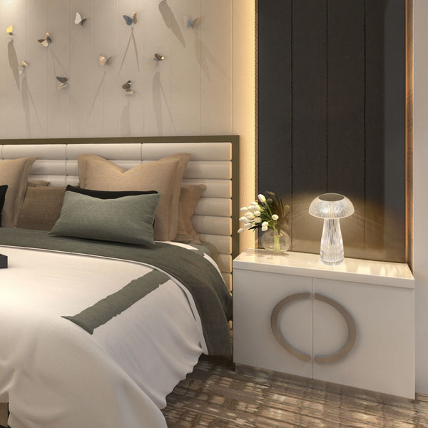 Tekled Mushroom-Shaped Lumi Crystal Touch: Rechargeable LED Table Lamp | Bedside Lamp