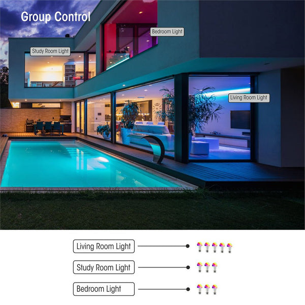 TEKLED
Smart LED GLS Bulb A60 E27 Edison Screw 9W RGB White Pack of 2 Alexa Wi-Fi Smart Life App