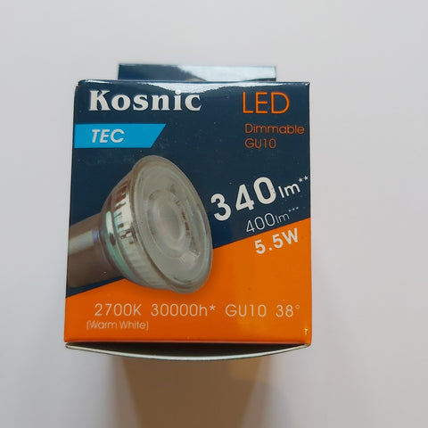 KOSNIC TEC LED DIMMABLE GU10 WARM WHITE - Electrobright Ltd