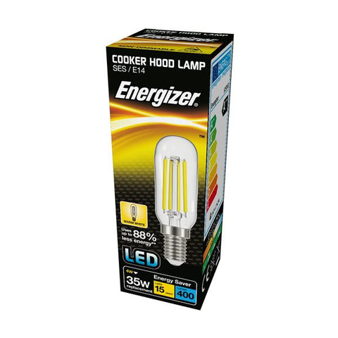 S13563 ENERGIZER FILAMENT LED COOKER HOOD 420LM 3.8W E14 (SES) WARM WHITE, PACK OF 1 - Electrobright Ltd