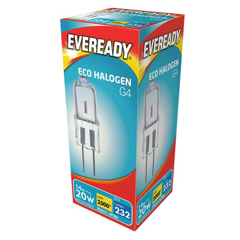 1 x S10109 EVEREADY ECO HALOGEN G4 14W(20W) 12V CAPSULE - Electrobright Ltd