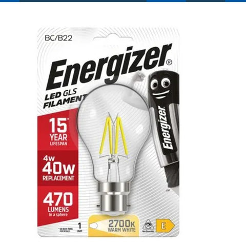 6 x Energizer LED Filament 4w GLS warm white - Electrobright Ltd