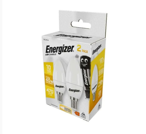 6 x Energizer LED Candle E14 (SES) 470lm 4.9W 3,000K (Warm White) - Electrobright Ltd