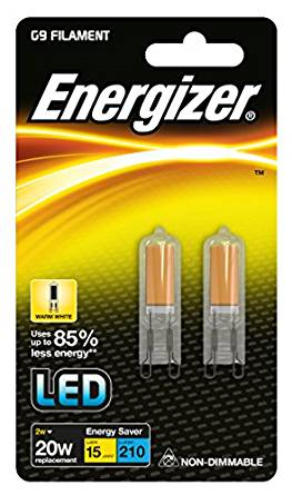 S13013 ENERGIZER FILAMENT LED G9 210LM 2W 3,000K (WARM WHITE), PACK OF 2 - Electrobright Ltd