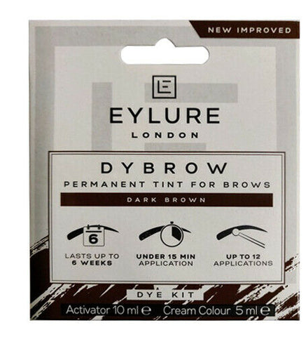 EYLURE DYBROW DARK BROWN PERMANENT TINT DYE KIT FOR BROWS - Electrobright Ltd