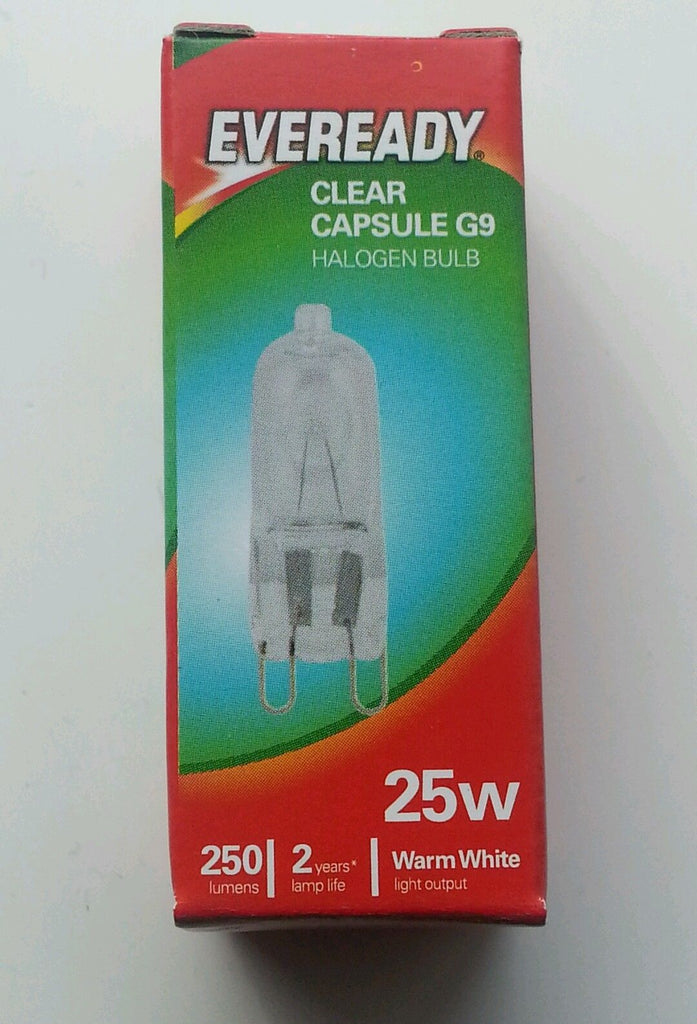 10 x Eveready G9 25W or 40w Halogen Warm White Dimmable Halogen 